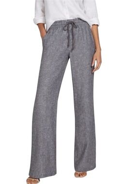 NWT New York & Company Linen-Blend High-Waisted Drawstring Pant Size Petite Med
